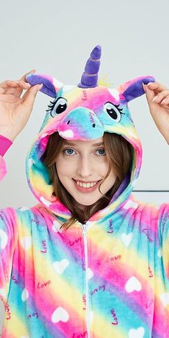 NewFuzzy Adult Onesie Unicorn Pajamas for Women Adult Christmas Halloween Cosplay Costume Sleepwear in Kuwait