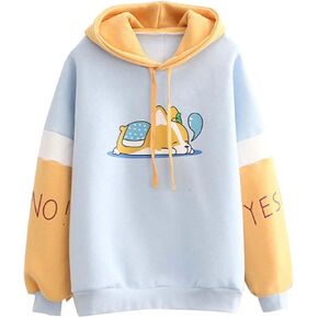 FANCYKIDS Dinosaur Bunny Rabbit Bear Cat Ears Hoodie For Girls Teens Teenagers Oversize Top Sweatshirt Jumper Shirt