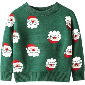 Girls Sweater Ugly Christmas Knit Pullover Kids Reindeer Elk Snowman Winter Boys Christmas Sweatshirts Tops 3-7T