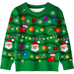 سترة عيد الميلاد القبيحة مضحكة ثلاثية الأبعاد مطبوعة من الصوف برسومات عيد الميلاد للقطط والكلاب مع الملحقات in Kuwait