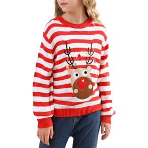 V.&GRIN Ugly Christmas Sweater for Kids, Girls and Boys Funny Cute Holiday Knit Pullover Gift for Xmas