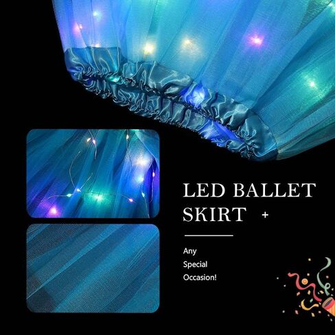 REETAN LED Tutu Skirt Light Up Layered Skirts Christmas Fashion Performance Tutu Costume for Women and Girls in Saudi Arabia