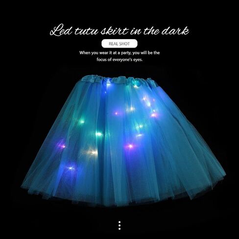 REETAN LED Tutu Skirt Light Up Layered Skirts Christmas Fashion Performance Tutu Costume for Women and Girls in Saudi Arabia