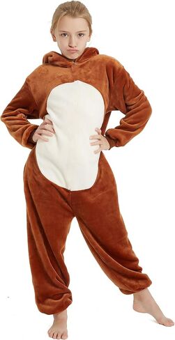 Kid Reindeer Onesie Pajamas Deer Christmas Halloween Costume Boy Girl Animal Onepiece (Pink, 140) in Kuwait