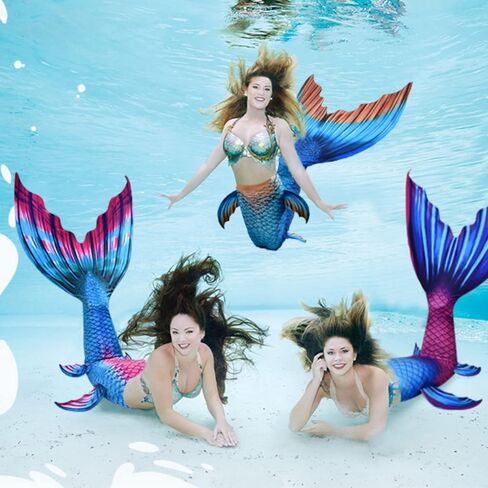 FOLOEO Mermaid Tails for Swimming, Mermaid Swimsuit Costume Set Bathing Suits for Adult & Teen（No Monofin & Support Plate in Saudi Arabia