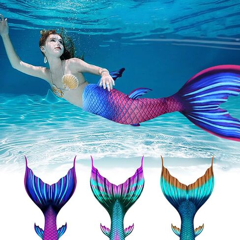 FOLOEO Mermaid Tails for Swimming, Mermaid Swimsuit Costume Set Bathing Suits for Adult & Teen（No Monofin & Support Plate in Saudi Arabia