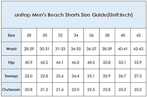 unitop Men's Swim Trunks Classic Lightweight Board Shorts with Lining in Kuwait