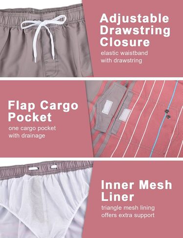 unitop Men's Swim Trunks Classic Lightweight Board Shorts with Lining in Kuwait