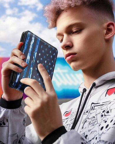 Bistup Boys Wallet Cute Leather Bifold Wallet Video Game for Teen Boys Cool Credit Card Cash Id Holder Rfid Blocking Fun Gamer Bi Fold Small Wallets With Coin Pocket Slim Gray Teens Little Boy Youth in Kuwait