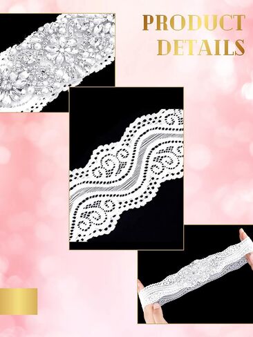 Garters for Bride Wedding Garter Set Lace Bridal Garter Non Slip Silicone Thigh Garter with Rhinestones Crystal in Saudi Arabia