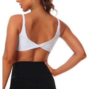 High Impact Sports Bras for Women - Sexy Back Padded Longline Workout Built in Bra Tank Top