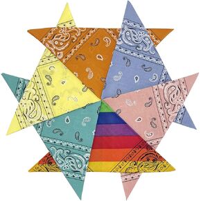 HankieWorld Bandanas 6 pack 12 pack 22 inch Cotton Paisley Kerchiefs for Men and Women