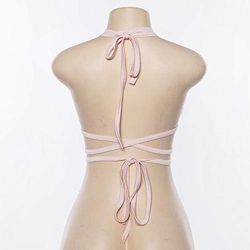 حمالة صدر نسائية من الفرو الصناعي بأشرطة ملفوفة حول رسن مثلث لحفلات مهرجان الموسيقى والرقص in Kuwait