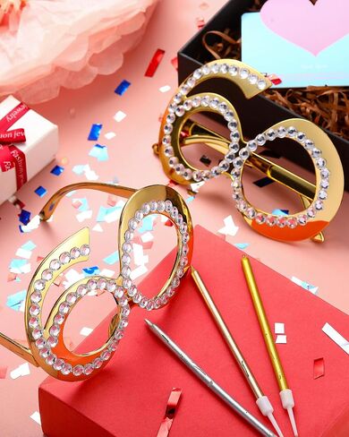 9 Pairs 60th Birthday Glasses Number 60 Crystal Frame Funny Costume Sunglasses Novelty Eyewear Celebration Decoration in Saudi Arabia
