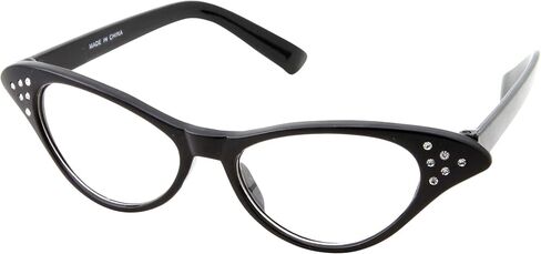 50s Womens Costume Cat Eye Glasses Adult Size with Rhinestone in Saudi Arabia