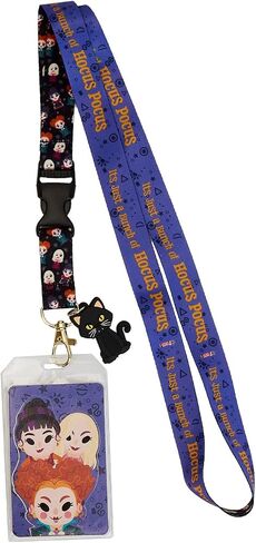Loungefly Disney Hocus Pocus Sisters All Over Print Lanyard with Binx Charm in Saudi Arabia