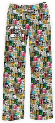 BRIEF INSANITY Funny Beer Lounge Pajama Pants for Men and Women | Iconic Beer Print Bottoms - Funny Loungewear Pants (S-XXL) in Kuwait