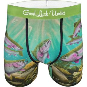 Good Luck Undies Men's Fish and Ocean Animal Boxer Brief Underwear