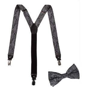 EPOINT Microfiber Stylish Braces Suspenders Clip-On Adjustable Elastic-Band Clip-End Y-Back