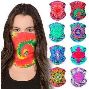 SoJourner Bags Neck Gaiter Face Mask Bandana (9 Pack) - Neck Gators Face Coverings for Men & Women I Neck Gator Masks