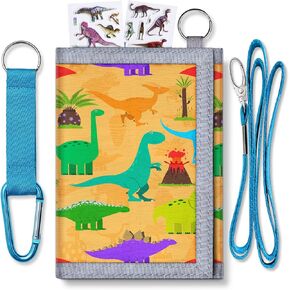Kids Wallet for Boys Girls Ages 4-12 Trifold, Toddler Wallet for Girls, Novelty Wallet for Childrens Birthday Gifts(Dino)
