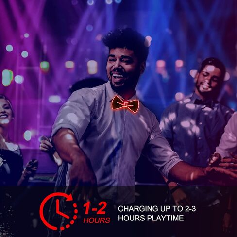 Ainiv Light Up Neckties Bowties Suspenders LED Party Supplies Glow in the Dark Adjustable for Women and Men Parties in Kuwait