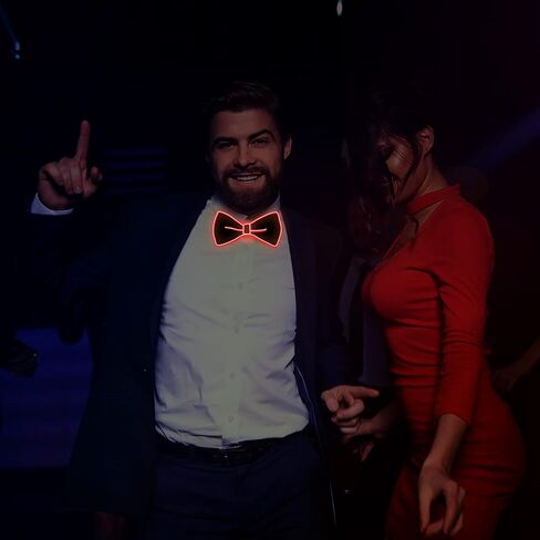 Ainiv Light Up Neckties Bowties Suspenders LED Party Supplies Glow in the Dark Adjustable for Women and Men Parties in Kuwait