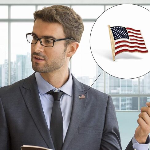 دبوس علم أمريكي الصنع 50 نجوم من هاميلتون للمجوهرات، علم مموج ذو طية طية طية in Kuwait