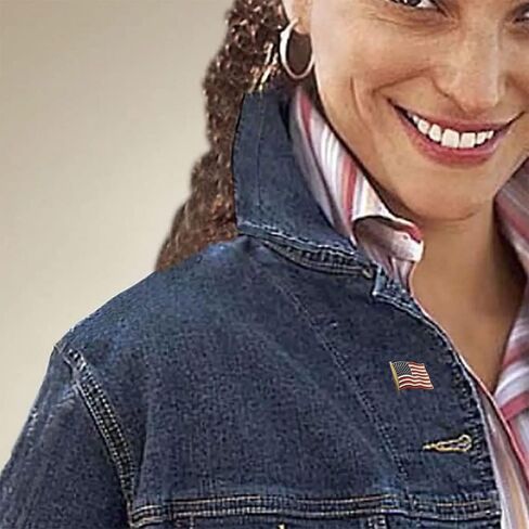 دبوس علم أمريكي الصنع 50 نجوم من هاميلتون للمجوهرات، علم مموج ذو طية طية طية in Kuwait