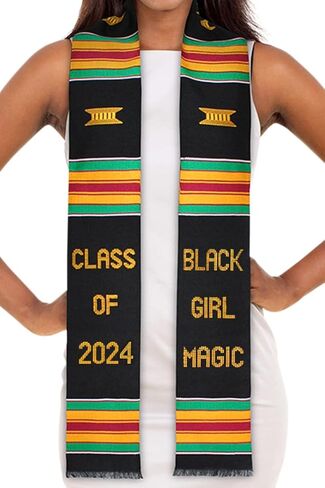 سرق التخرج من قماش Kente المنسوج يدويًا من Black Girl Magic 2023 أو 2024 in Kuwait
