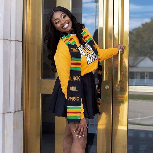 سرق التخرج من قماش Kente المنسوج يدويًا من Black Girl Magic 2023 أو 2024 in Kuwait