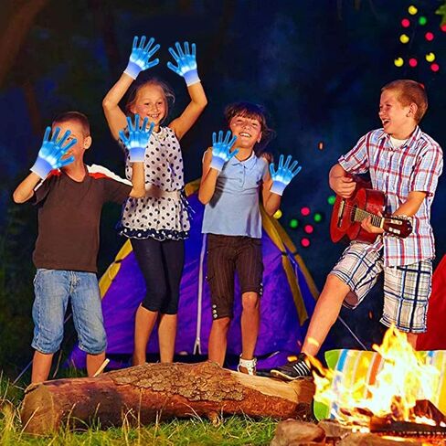 UWEIDOIT Led Gloves for Children, Colorful Flashing Light up Gloves for Halloween Chrismas Carnival Party in Kuwait