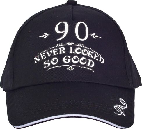 90th Birthday Gifts for Men, 90th Birthday Hat and Sash Men, 90 Never Looked So Good Baseball Cap and Sash, 90th Birthday Party Supplies, 90th Birthday Party Decorations, 90th Birthday Accessories in Saudi Arabia