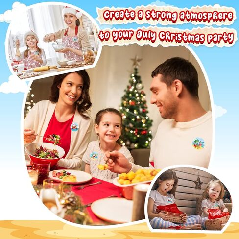 Tigeen 25 Pcs Christmas July Decoration Christmas July Pins Mini Button Pins Summer Buttons Badges Beach Party Accessories Decorations for Xmas Holiday Party Supplies Favors in Saudi Arabia