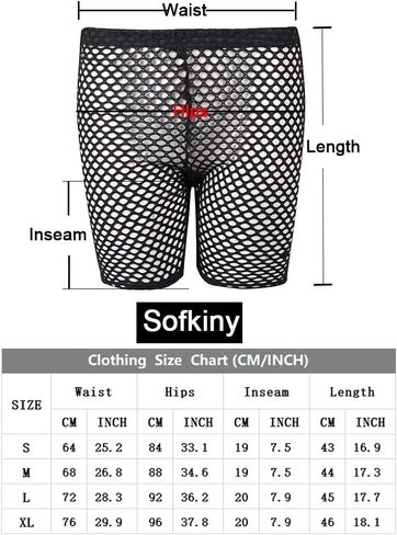 Sofkiny Women's Elastic Fishnet High Waisted Biker Shorts See Through Clubwear Short Leggings in Saudi Arabia
