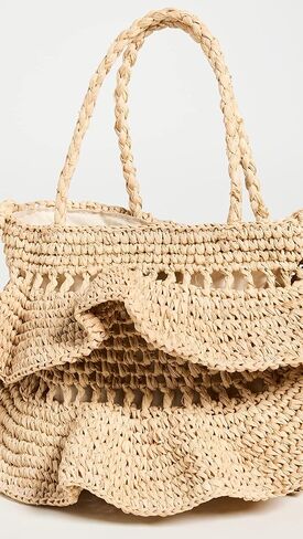 Hat Attack Women's Raffia Flounce Bag in Saudi Arabia