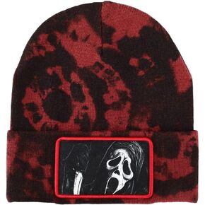 Bioworld Ghostface Scream Horror Movie Character Embroidered Patch Beanie Hat for Men Multicolored in Saudi Arabia