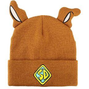 Scooby Doo Embroidered Brown Acrylic Knit Cuff Beanie in Saudi Arabia