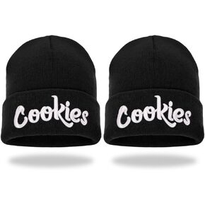 Stretch Knit Beanie Hat for Men Women Winter Warm Watch Cap Letter Embroidered Cuff Hat