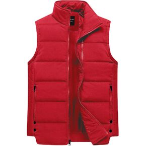 Chrisuno Men's Puffer Vest Casual Stand Collar Quilted Waistcoat Outdoor Padded Ski Vest