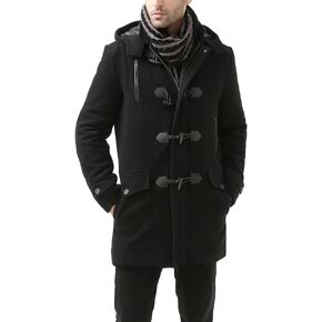 BGSD Men Tyson Wool Blend Leather Trimmed Toggle Coat - Regular and Big & Tall