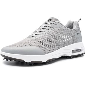 FENLERN Men's Golf Shoes Spiked Air Cushion Breathable Upper