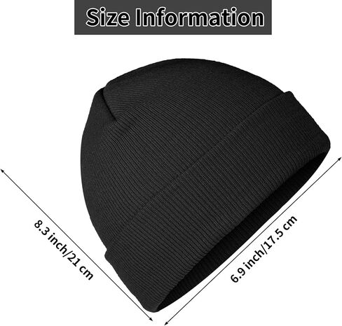 Cooraby 3 Pack Unisex Winter Skull Cap Beanies Knitted Cuff Hats Caps Roll-up Edge Beanie Hats for Men Women Outdoors in Kuwait