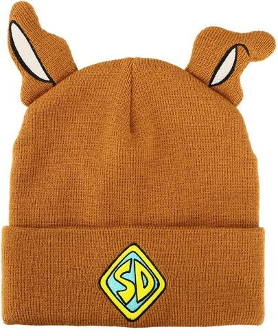 Scooby Doo Embroidered Brown Acrylic Knit Cuff Beanie in Saudi Arabia