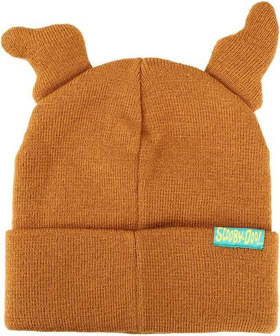 Scooby Doo Embroidered Brown Acrylic Knit Cuff Beanie in Saudi Arabia