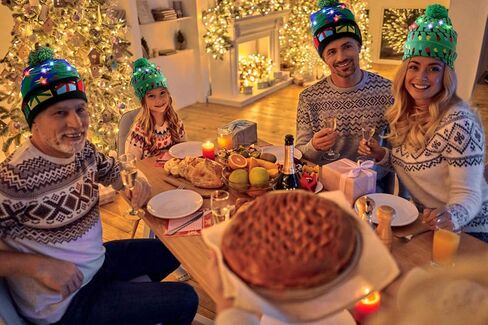 قبعة عيد الميلاد LED من COSYOO تضيء قبعة عيد الميلاد الملونة LED للجنسين للأطفال في الشتاء والثلج وعيد الميلاد وهدايا قبعة صغيرة in Kuwait