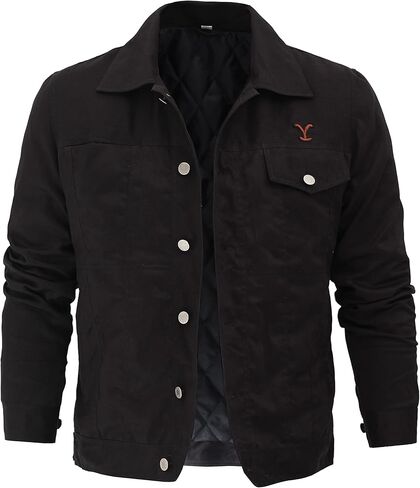 سترات Blingsoul خفيفة الوزن للرجال - سترة سائق الشاحنة من القطن الأسود للرجال in Kuwait