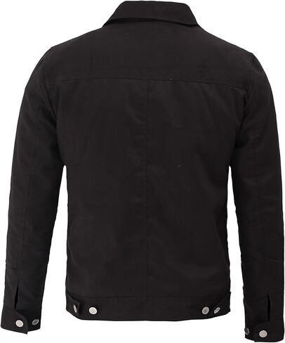 سترات Blingsoul خفيفة الوزن للرجال - سترة سائق الشاحنة من القطن الأسود للرجال in Kuwait