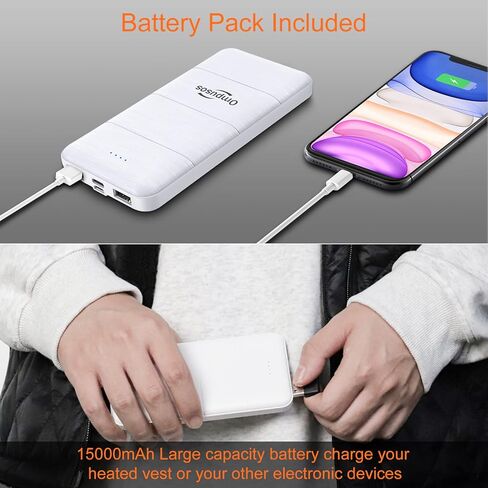 سترة Ompusos ساخنة للرجال والنساء، سترة ساخنة مع حزمة بطارية متضمنة قابلة للشحن، سترة كهربائية ساخنة للصيد in Kuwait