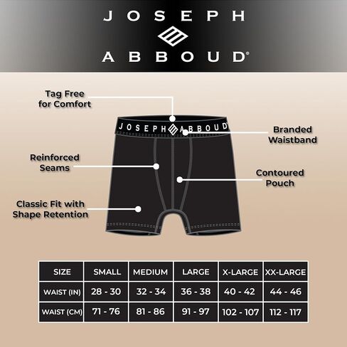 Joseph Abboud Mens Boxer Briefs, Perfect Boxer Brief for Men, Cotton Stretch Mens Underwear Pack of 6 in Kuwait